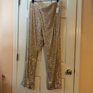 Old Navy Gold Sequin Flare trousers
